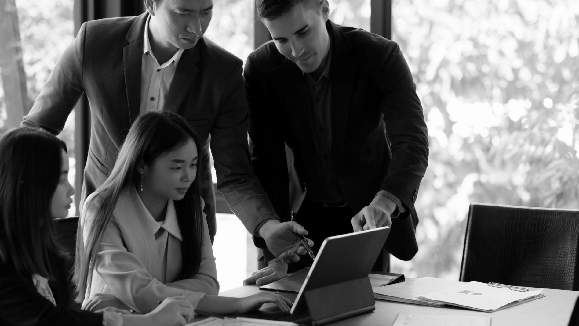 Financial modeling workspace with spreadsheets and analysis tools